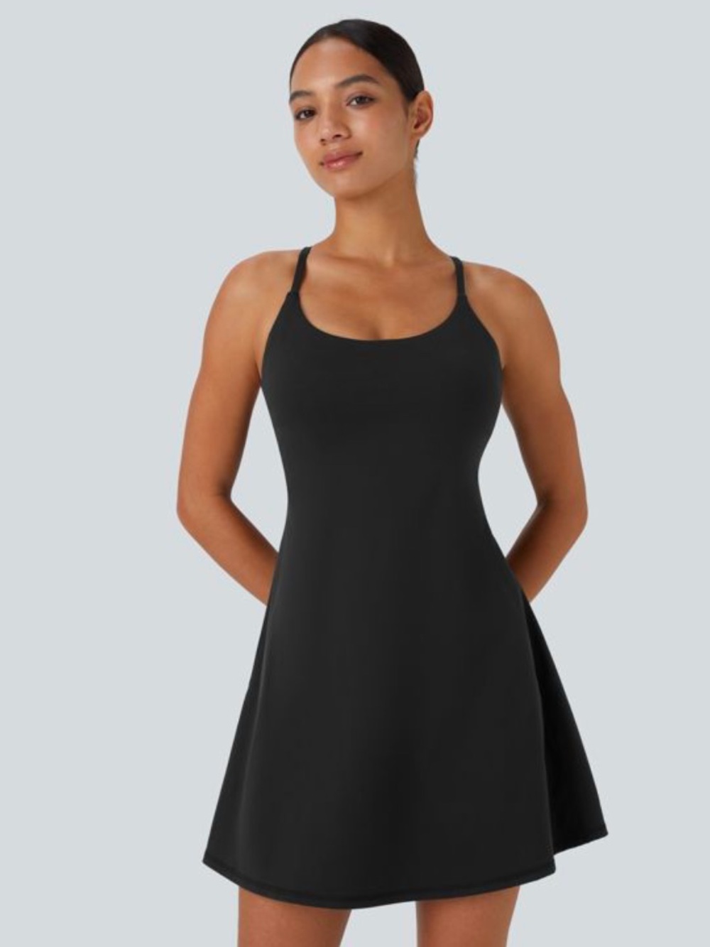 Halara NWT XL SoftlyZero Plush Black Active Dress Skort